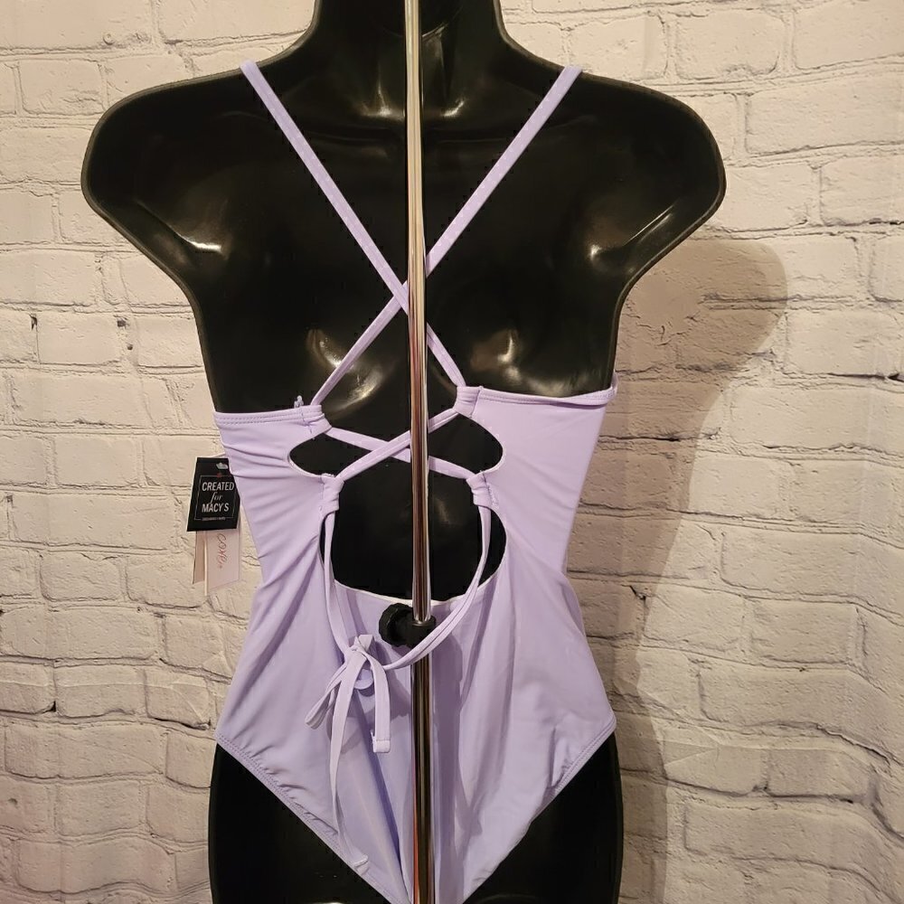Salt + Cove Juniors' Night Lights Lace-Back One-Piece Swimsuit - Picture 2 of 2